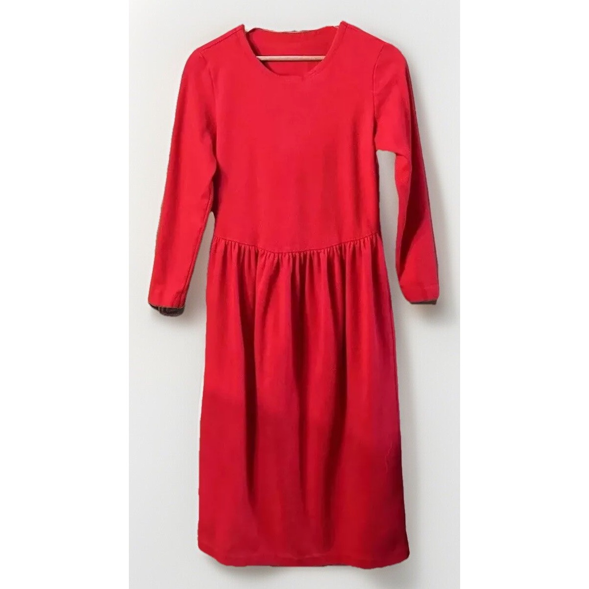 Vintage Lands End Direct Merchant Crew Neck Dress Long Modest Made Scotland Med